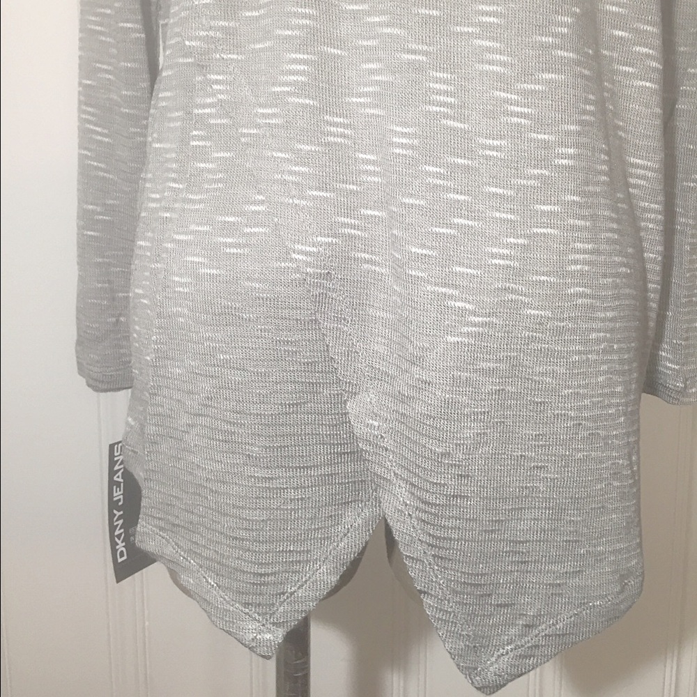 DKNY Gray Envelope Back Long Sleeve Tunic Top - Picture 4 of 4